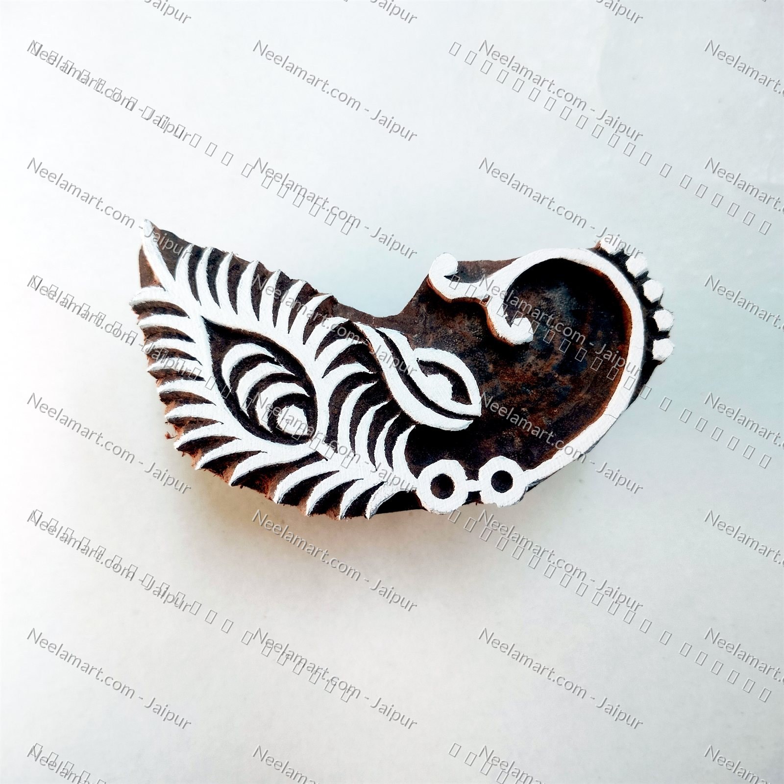Spiritual Krishna Wing Wooden Stamp printed impression